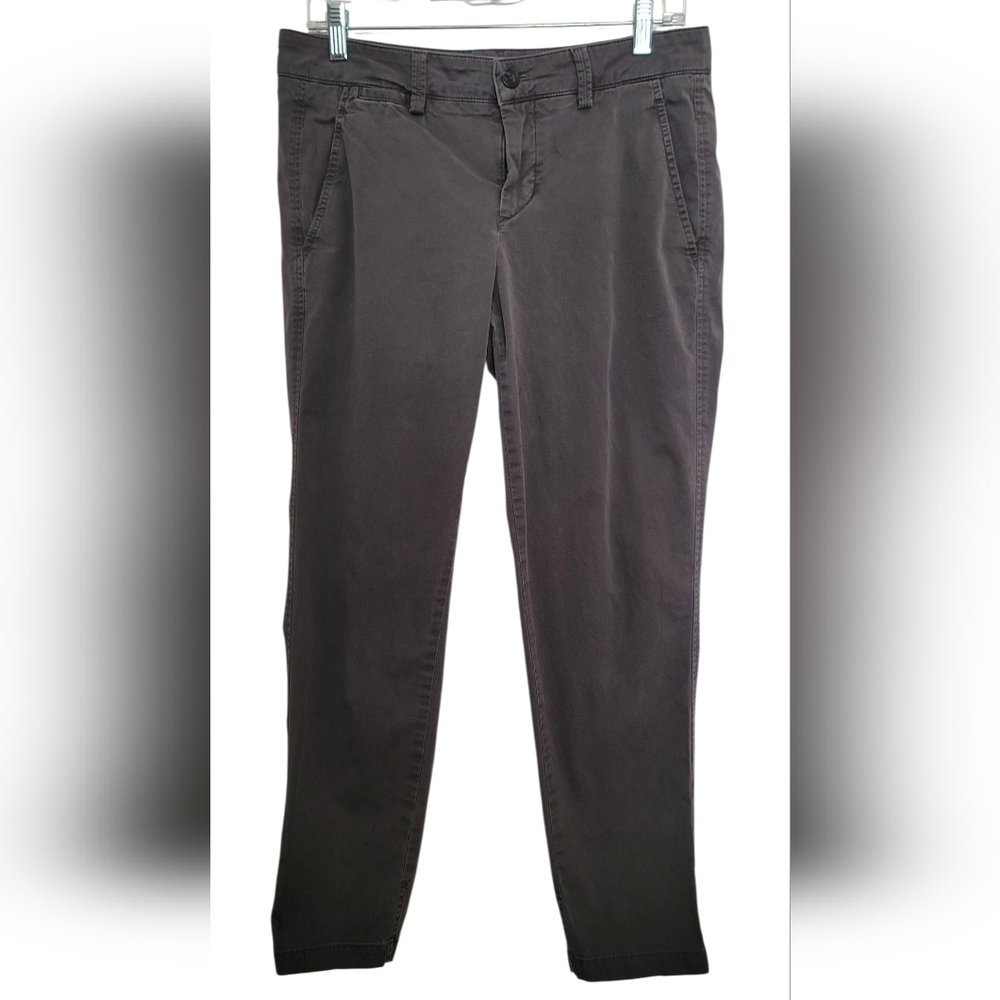 Vince Gray Mid-Rise Stretch Straight Leg Pants
